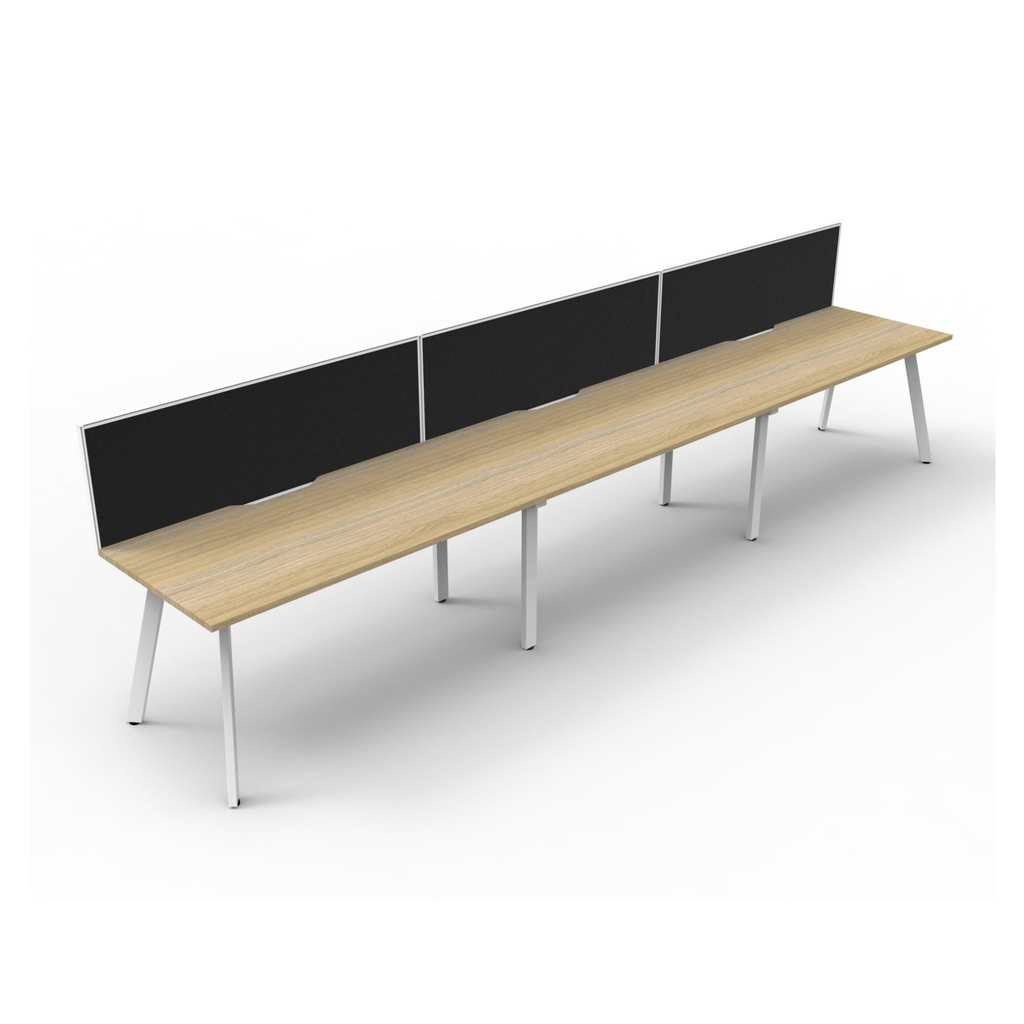 Deluxe Eternity Leg 3 Person Inline Workstation