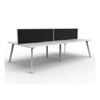 Deluxe Eternity Leg 4 Person Back To Back Workstation