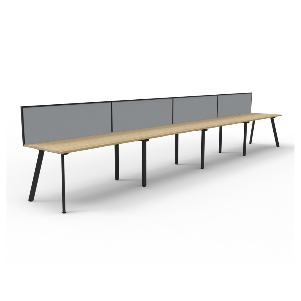 Deluxe Eternity Leg 4 Person Inline Workstation
