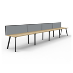 Deluxe Eternity Leg 4 Person Inline Workstation