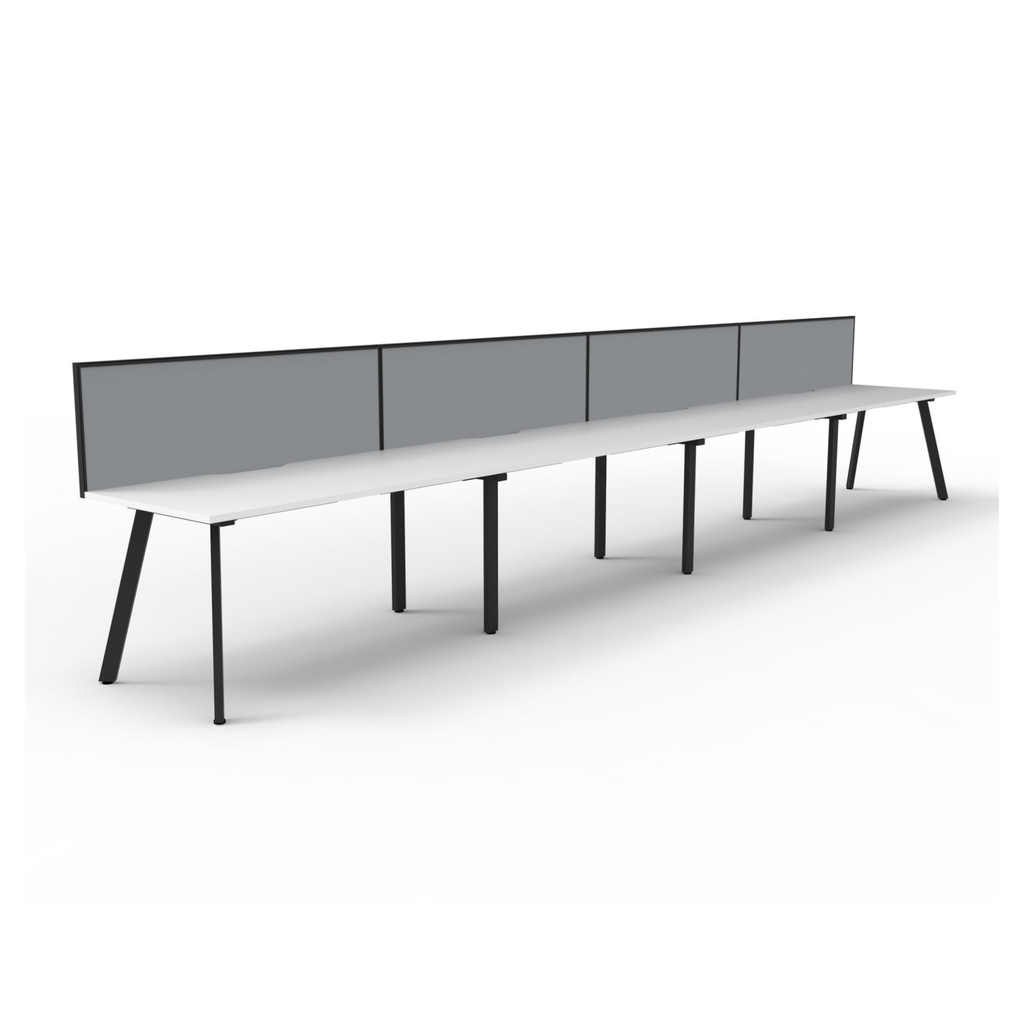 Deluxe Eternity Leg 4 Person Inline Workstation