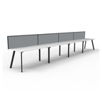 Deluxe Eternity Leg 4 Person Inline Workstation