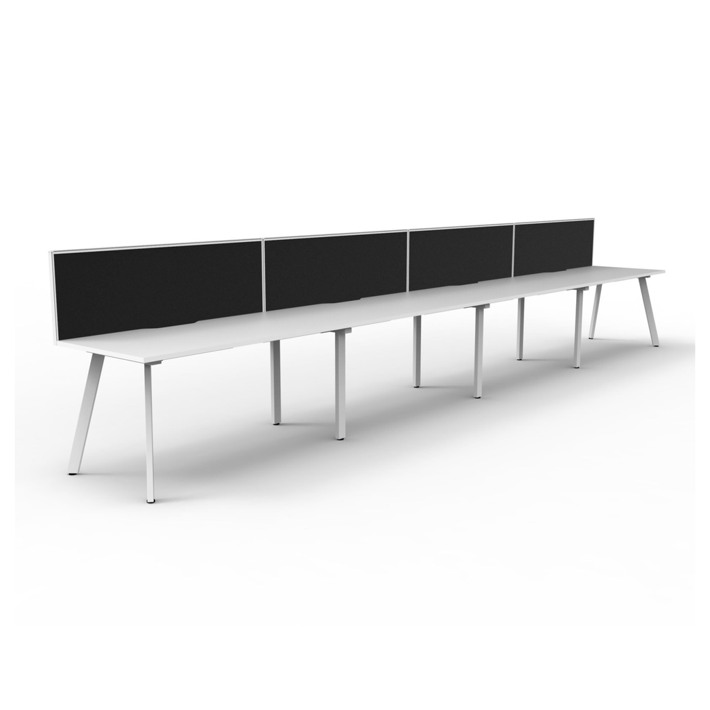 Deluxe Eternity Leg 4 Person Inline Workstation