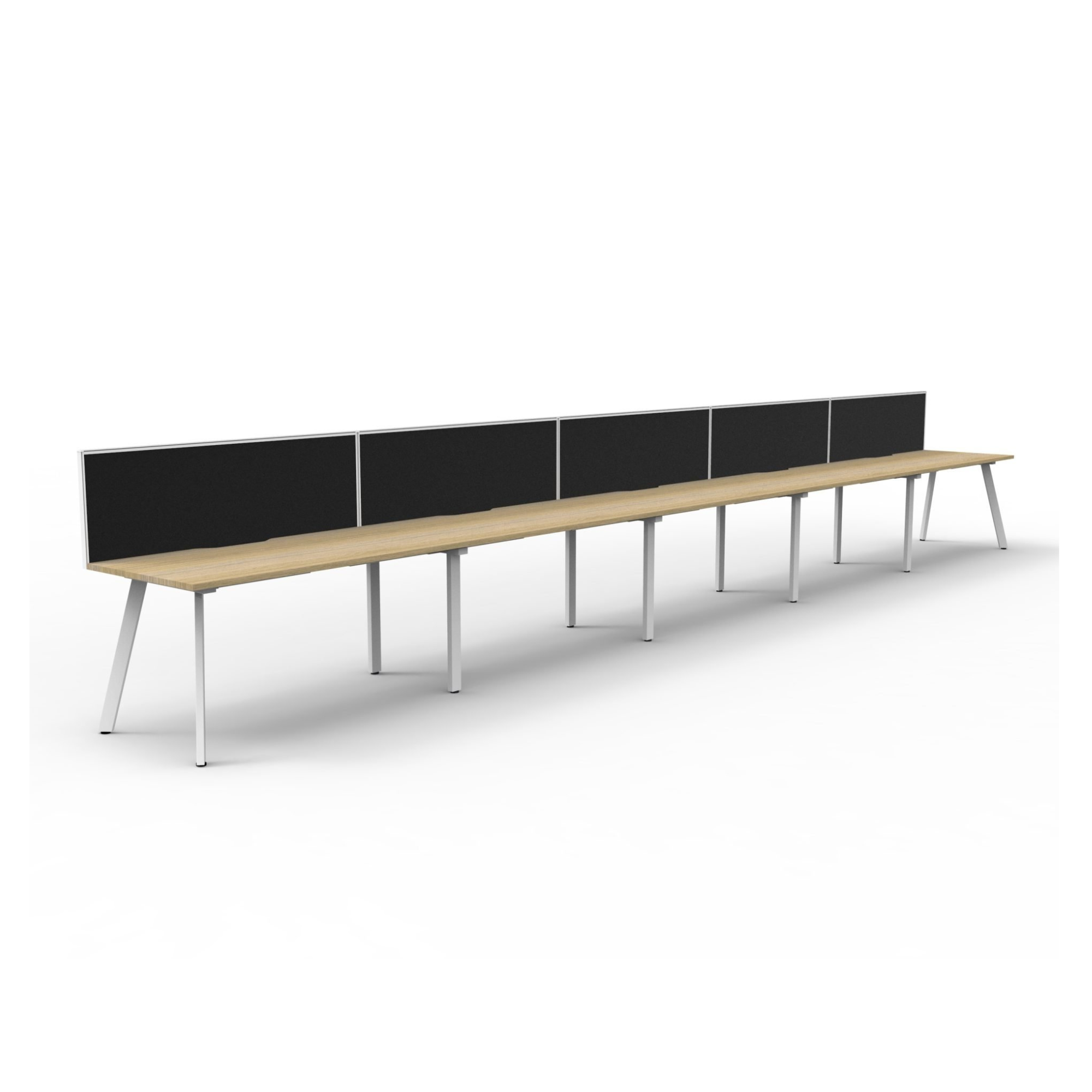 Deluxe Eternity Leg 5 Person Inline Workstation