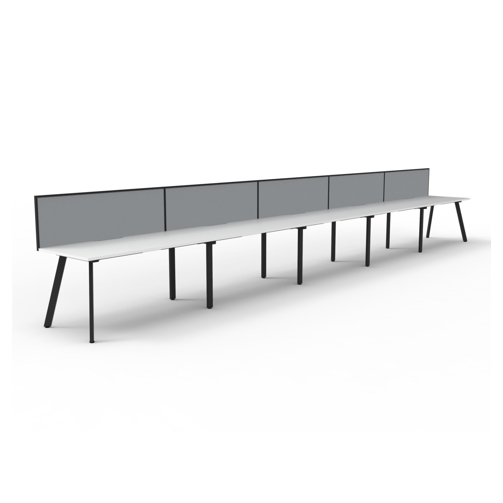 Deluxe Eternity Leg 5 Person Inline Workstation