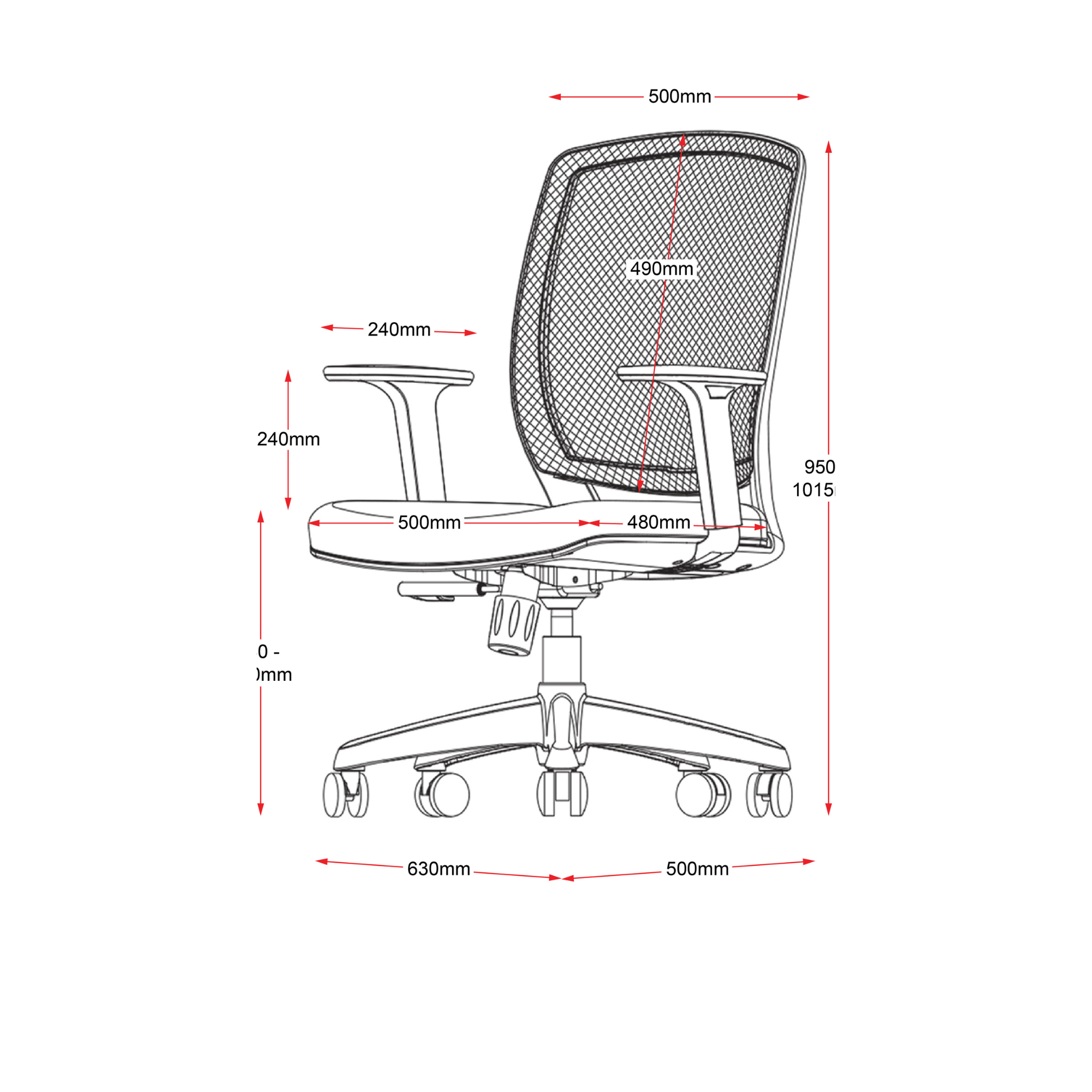 Hartley Task Medium Mesh Back Chair