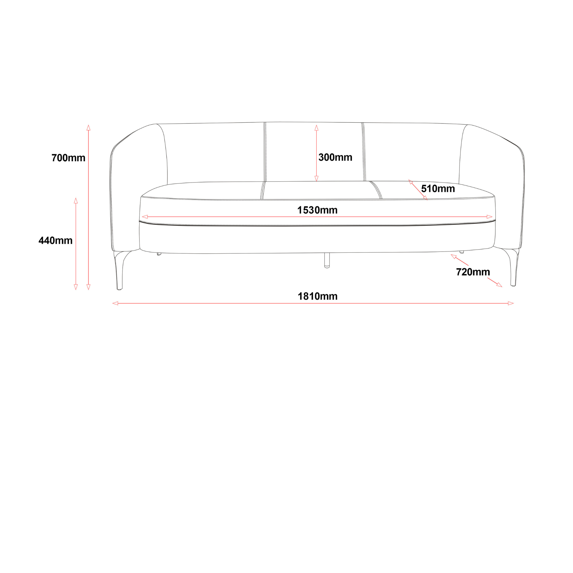 Liso 3 Seater Lounge