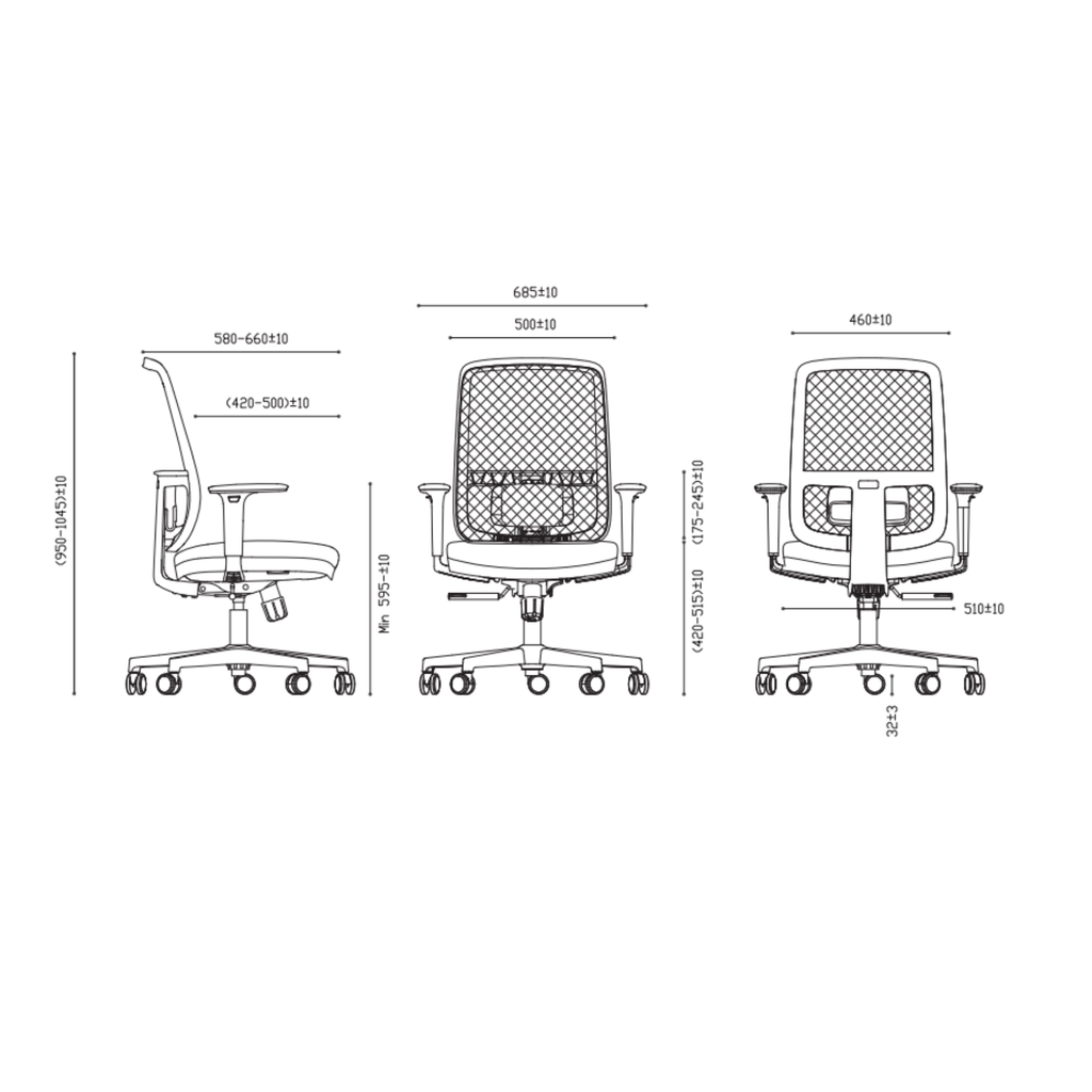 Lotto Medium Back Mesh Operator Chair