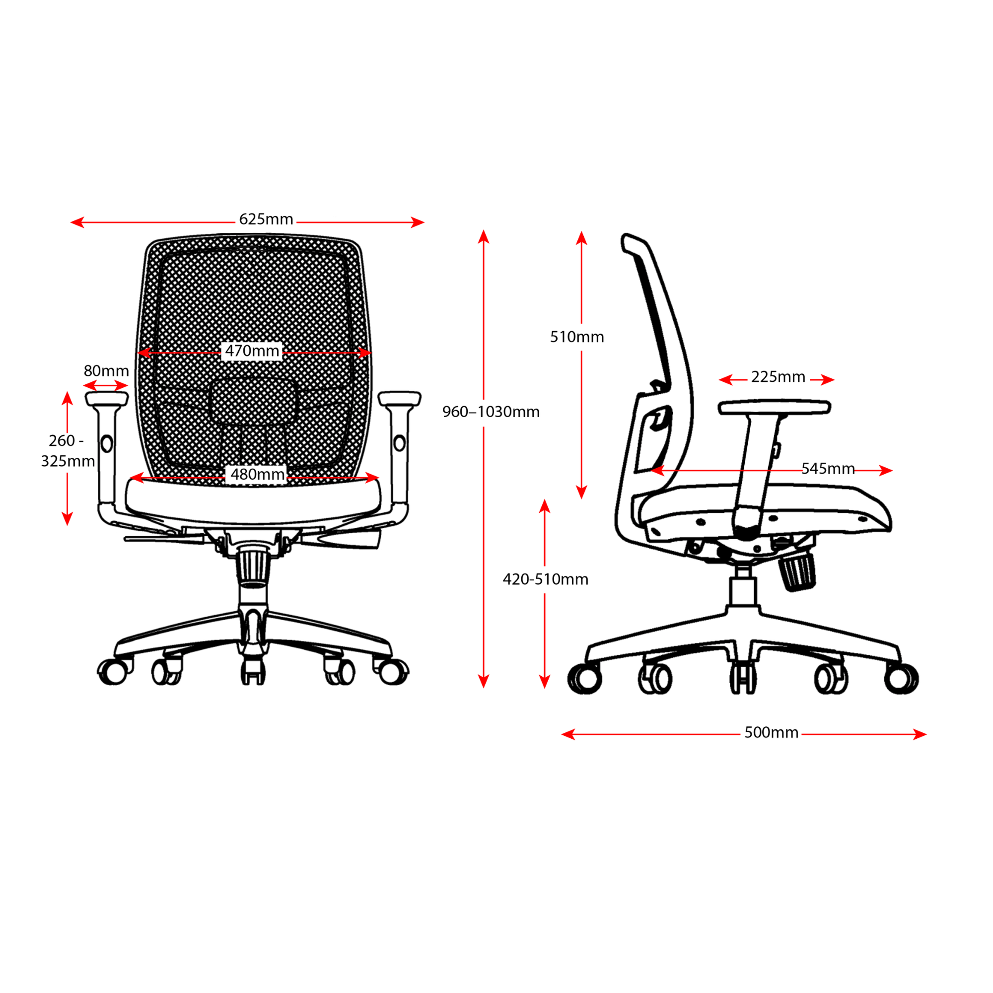 Luminous Promesh Operator Chair