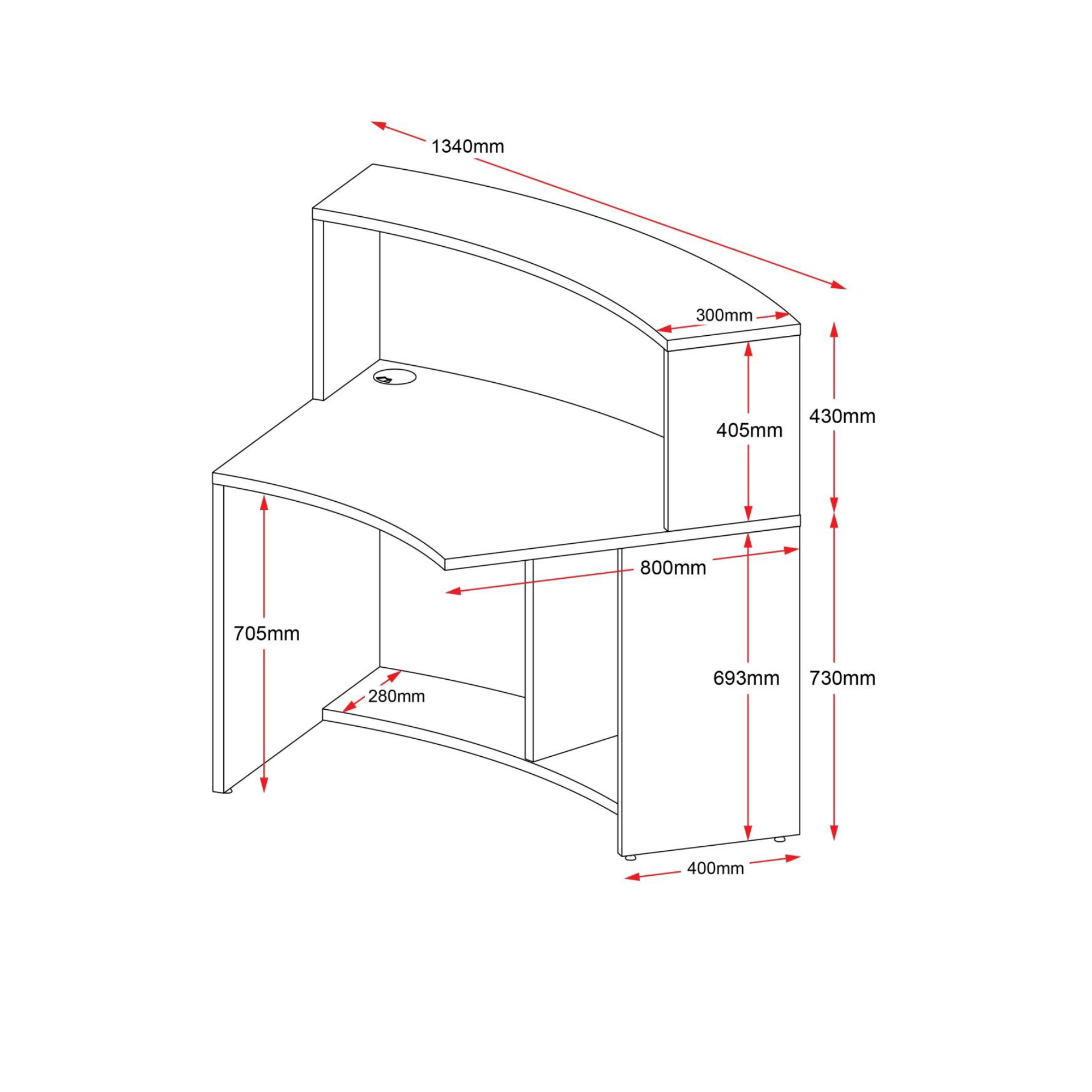 Modular Reception Counter With Hob