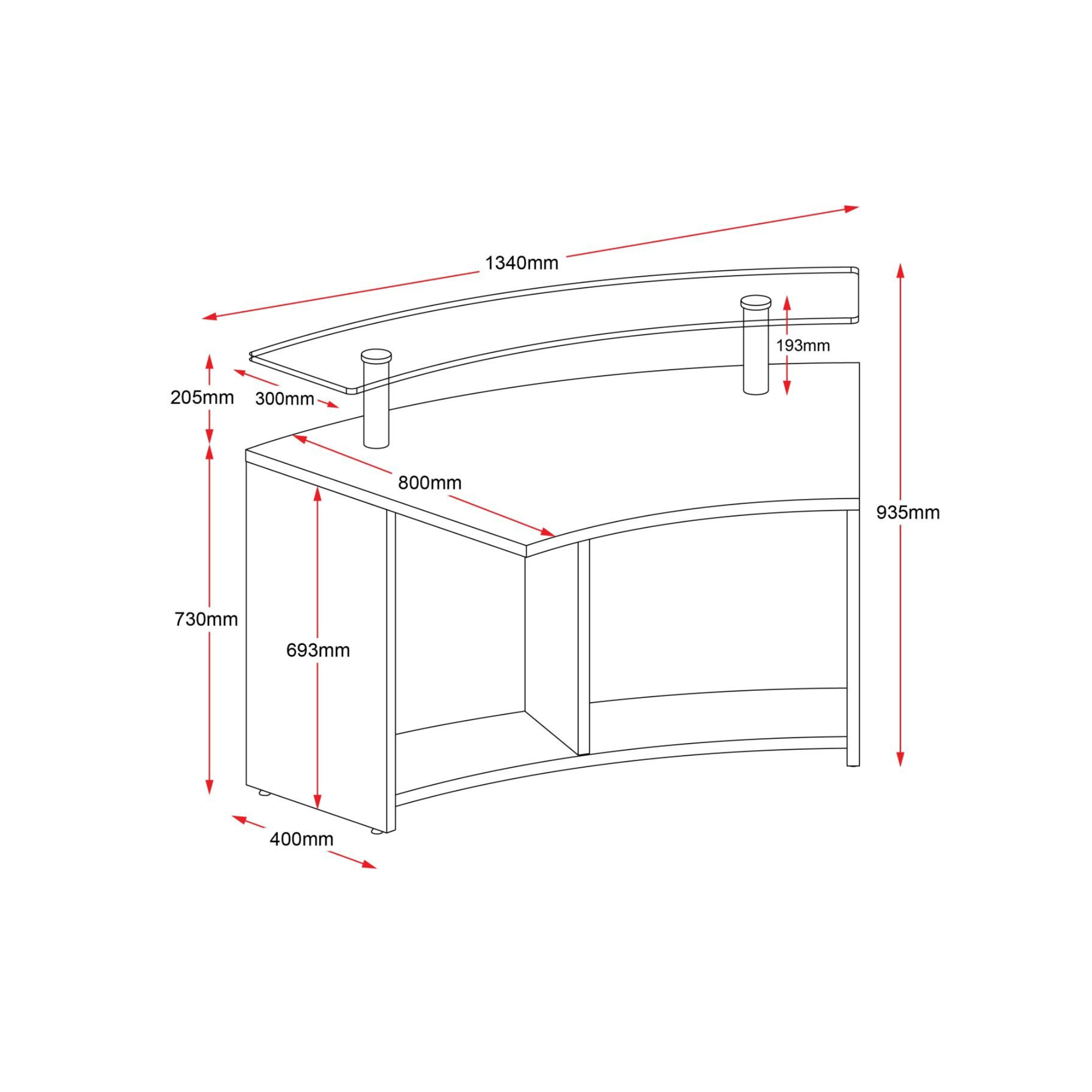 Modular Reception Counter With Glass Shelf