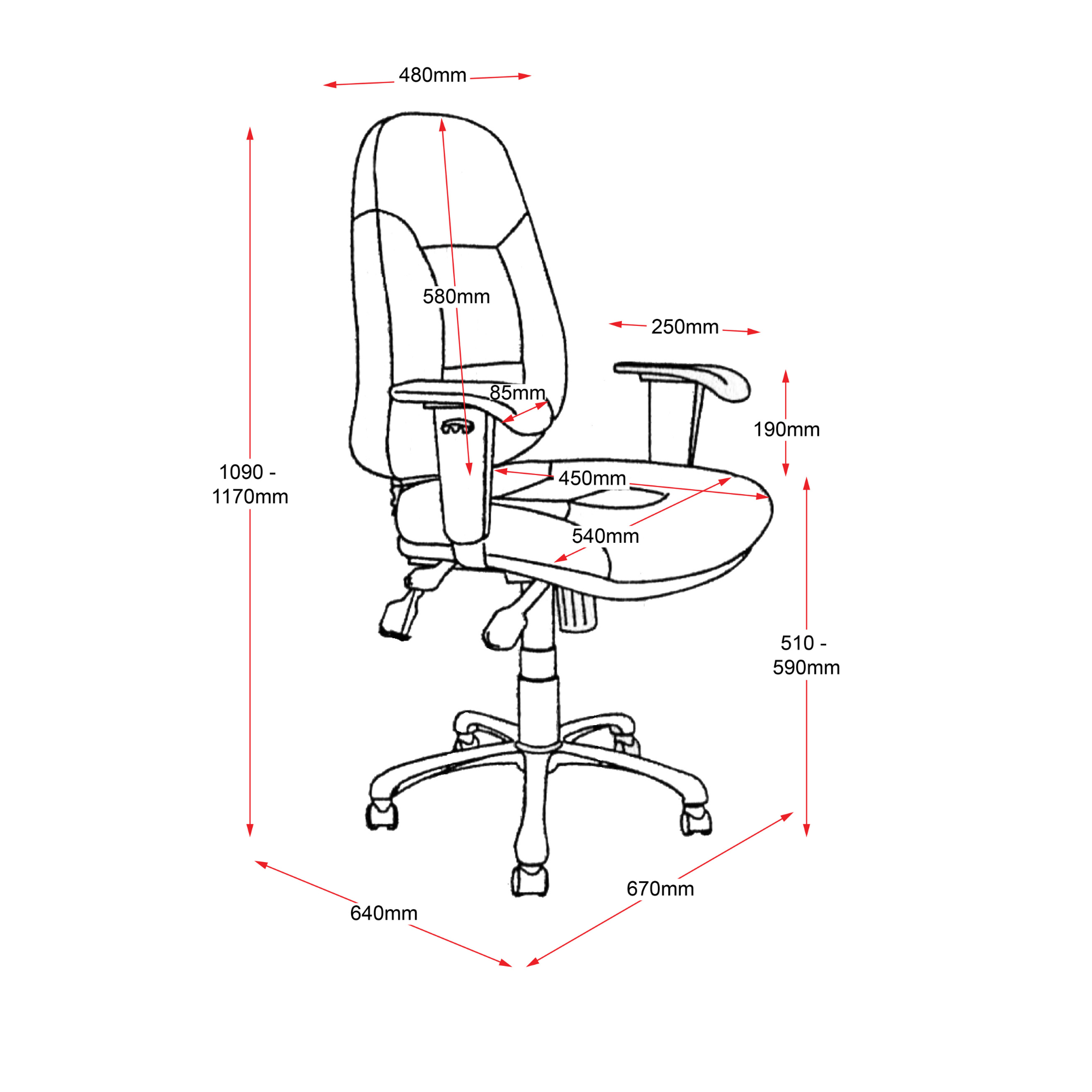 PU300 High Back PU Chair