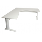 Rapid Span corner desk 1800mm W x 1800mm W x 700mm D with Natural White Top & White Satin Base