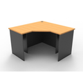 Rapid Worker corner desk 1200mm W x 1200mm W x 600mm D with Beech Top & Ironstone Base
