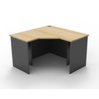 Rapid Worker corner desk 1200mm W x 1200mm W x 600mm D with Natural Oak Top & Ironstone Base
