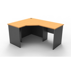 Rapid Worker corner workstation 1200mm W x 1200mm W x 600mm D with Beech Top & Ironstone Base
