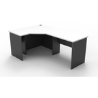 Rapid Worker corner workstation 1200mm W x 1800mm W x 600mm D with Natural White Top & Ironstone Base