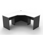 Rapid Worker corner workstation 1500mm W x 1500mm W x 600mm D with Natural White Top & Ironstone Base