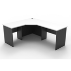 Rapid Worker corner workstation 1800mm W x 1500mm W x 600mm D with Natural White Top & Ironstone Base