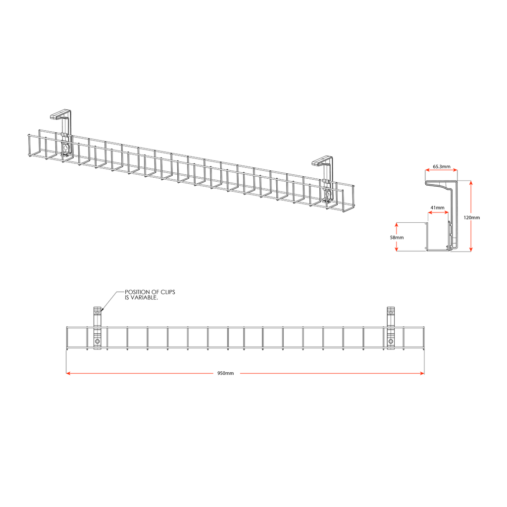 Single Tier Cable Basket Kits - 6xGPO