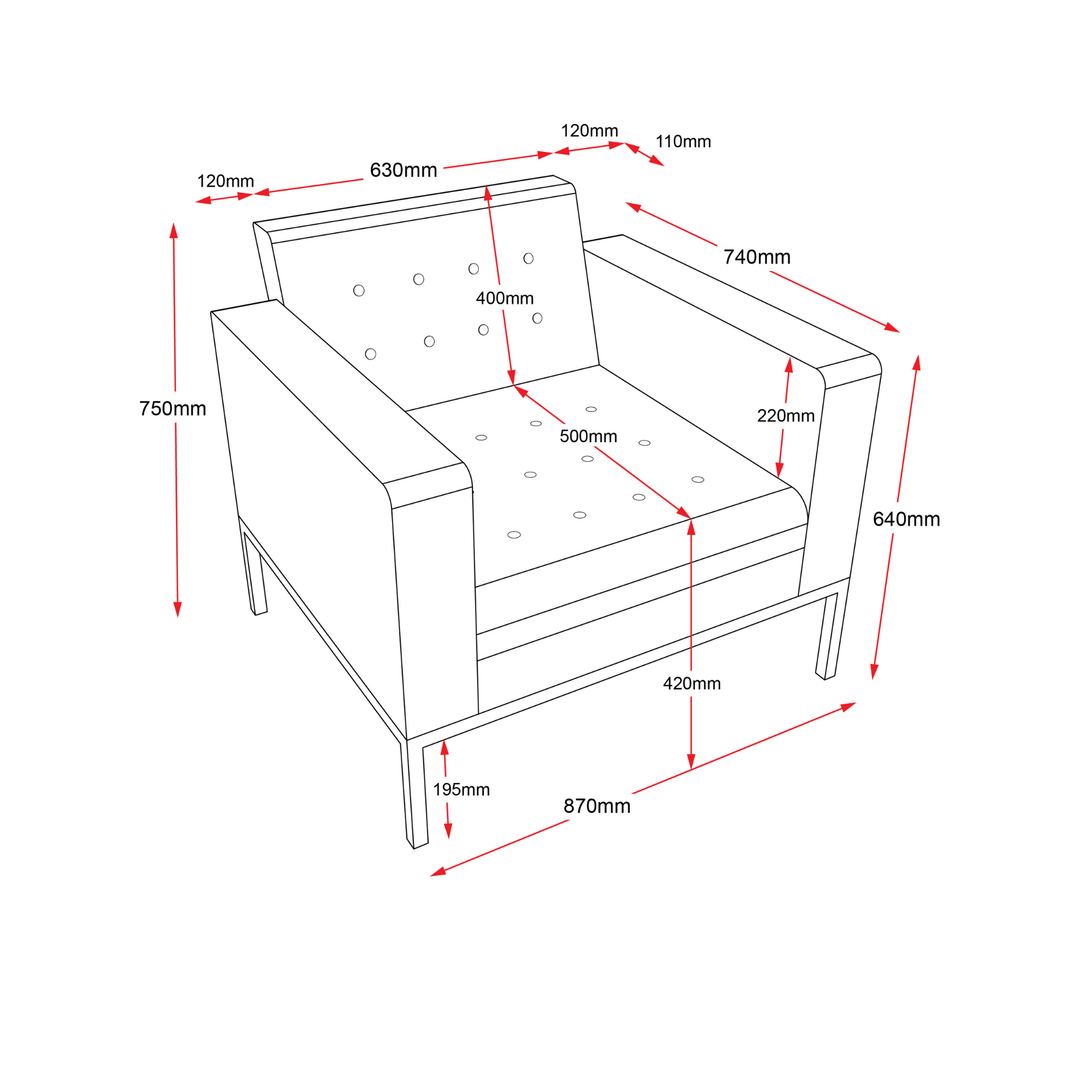 Venus 1 Seater Sofa