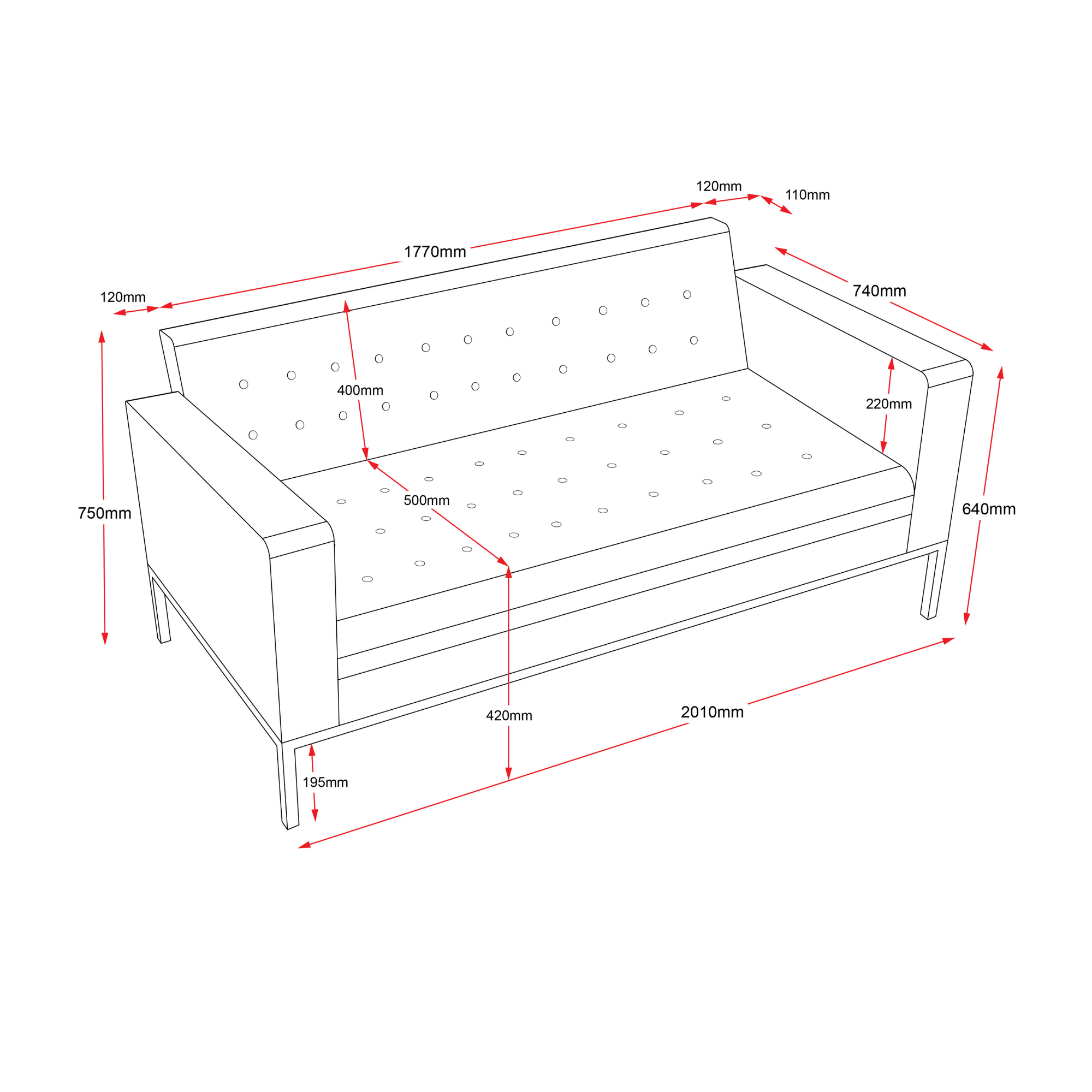 Venus 3 Seater Sofa