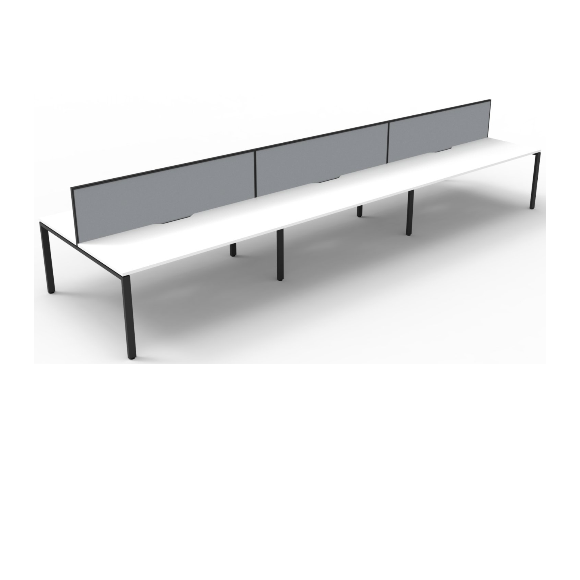 Deluxe Profile Leg 6 Person Back To Back Workstation