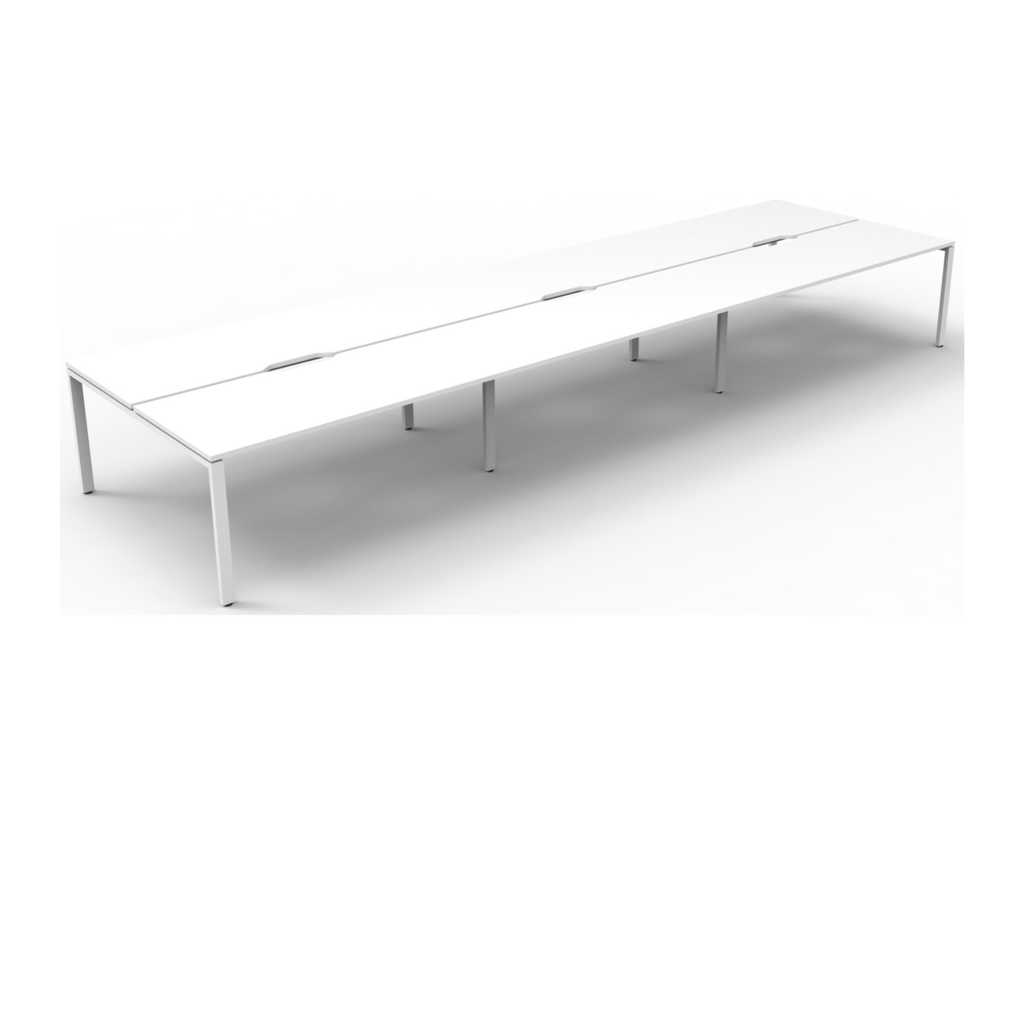 Deluxe Profile Leg 6 Person Back To Back Workstation
