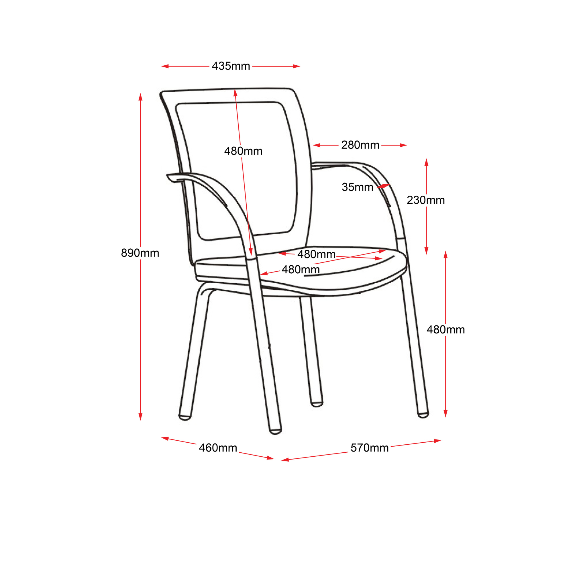 WMV BK Visitor Chair